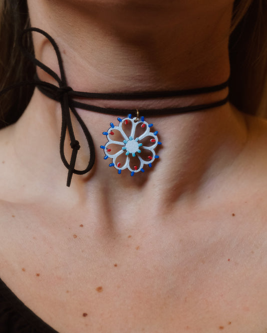 Collana Choker Rosone Fiore