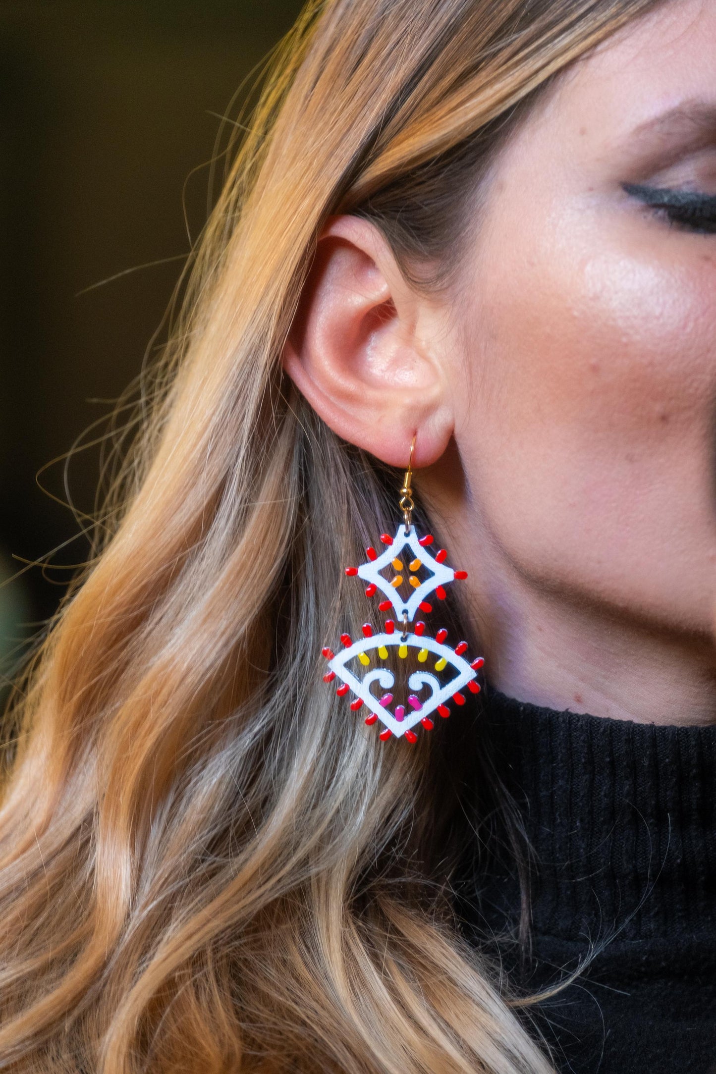 Luminaria Vintage: Orecchini in legno a forma di Luminaria Salentina