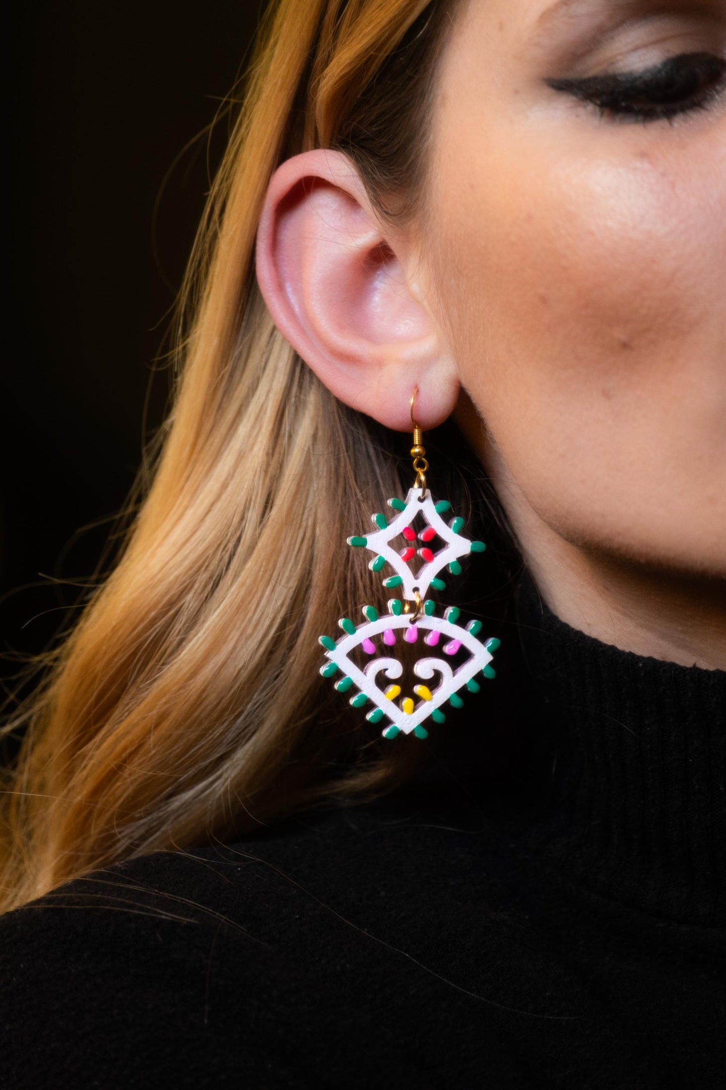 Luminaria Vintage: Orecchini in legno a forma di Luminaria Salentina