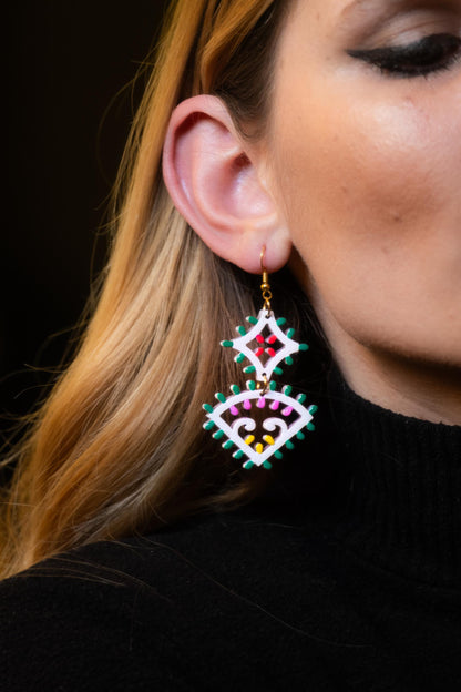 Luminaria Vintage: Orecchini in legno a forma di Luminaria Salentina