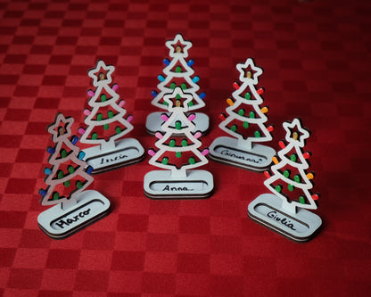 6/12 SEGNAPOSTO – “Alberelli di Luce”: segnaposto in legno a forma di Luminaria Salentina