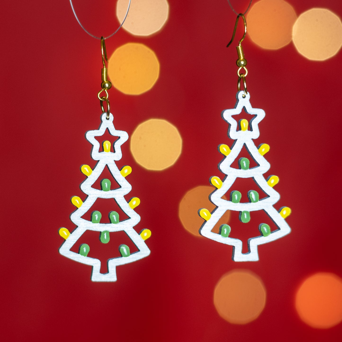 Albero di Natale: Orecchini in legno a forma di Luminaria Salentina