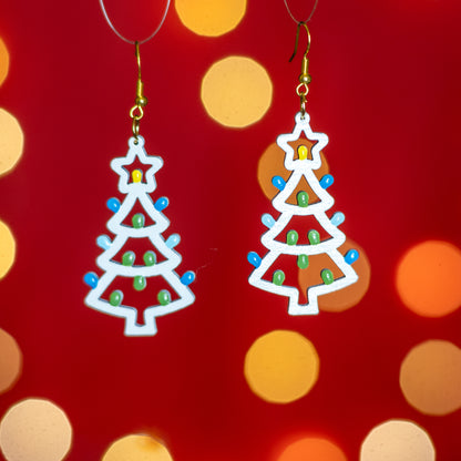 Albero di Natale: Orecchini in legno a forma di Luminaria Salentina