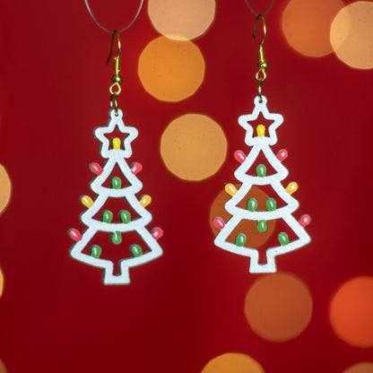 Albero di Natale: Orecchini in legno a forma di Luminaria Salentina