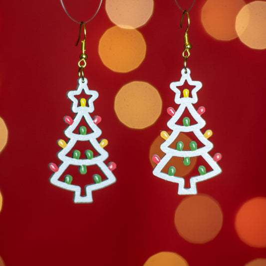 Albero di Natale: Orecchini in legno a forma di Luminaria Salentina