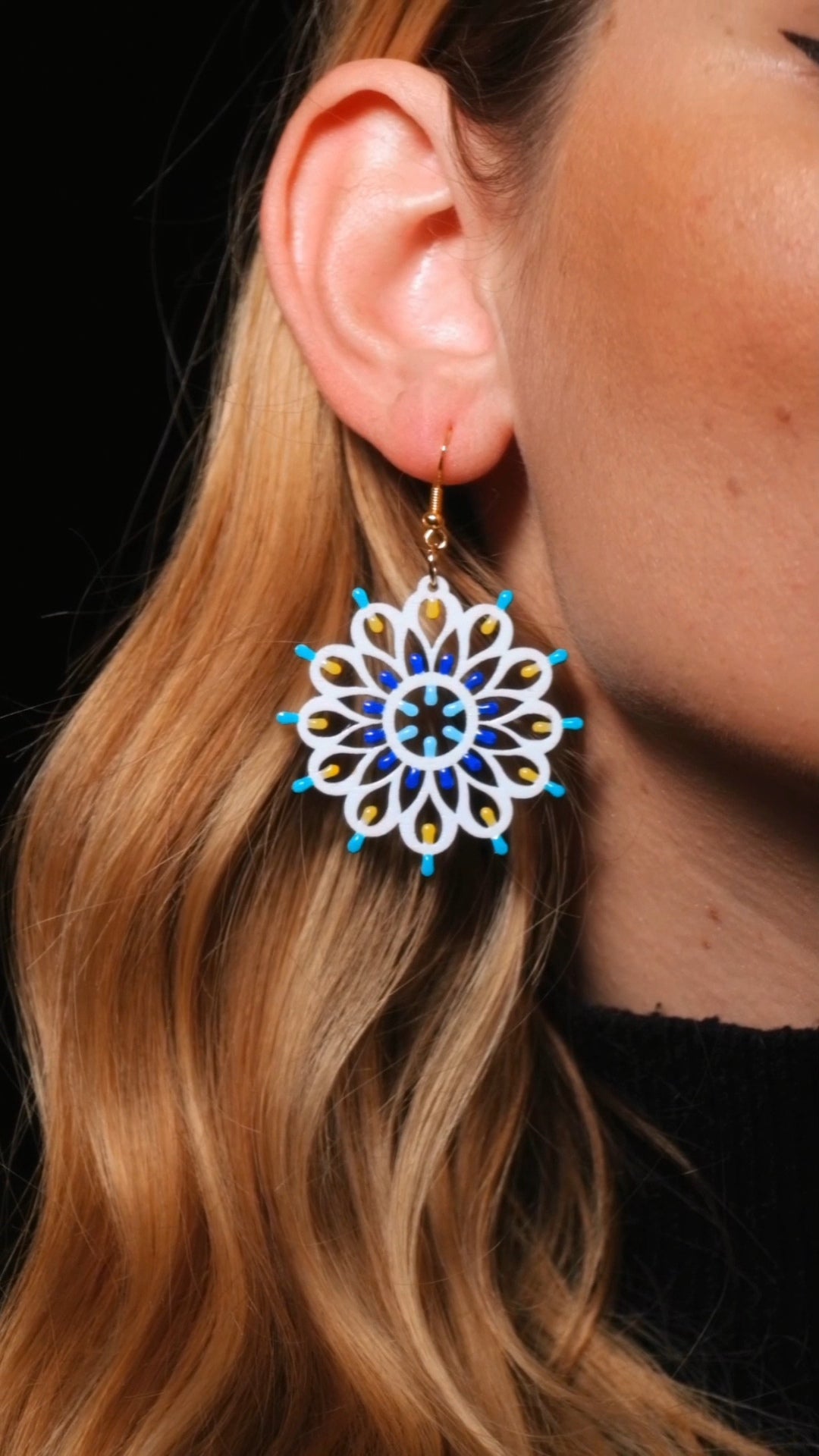 SET ROSONE OTRANTO: Collana e orecchini in legno a forma di Luminarie Salentine con collier rigido