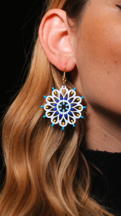 SET ROSONE OTRANTO: Collana e orecchini in legno a forma di Luminarie Salentine con collier rigido