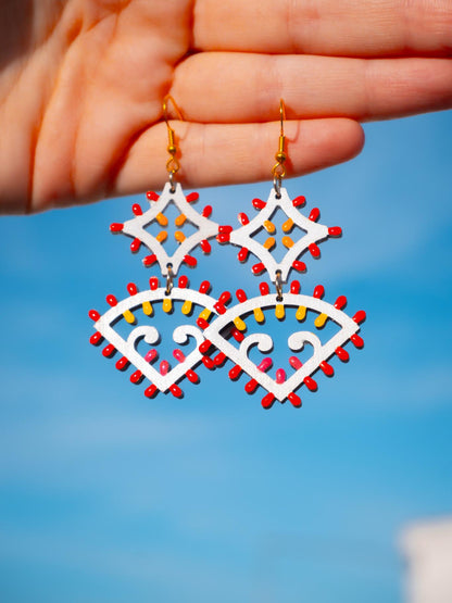 Luminaria Vintage: Orecchini in legno a forma di Luminaria Salentina