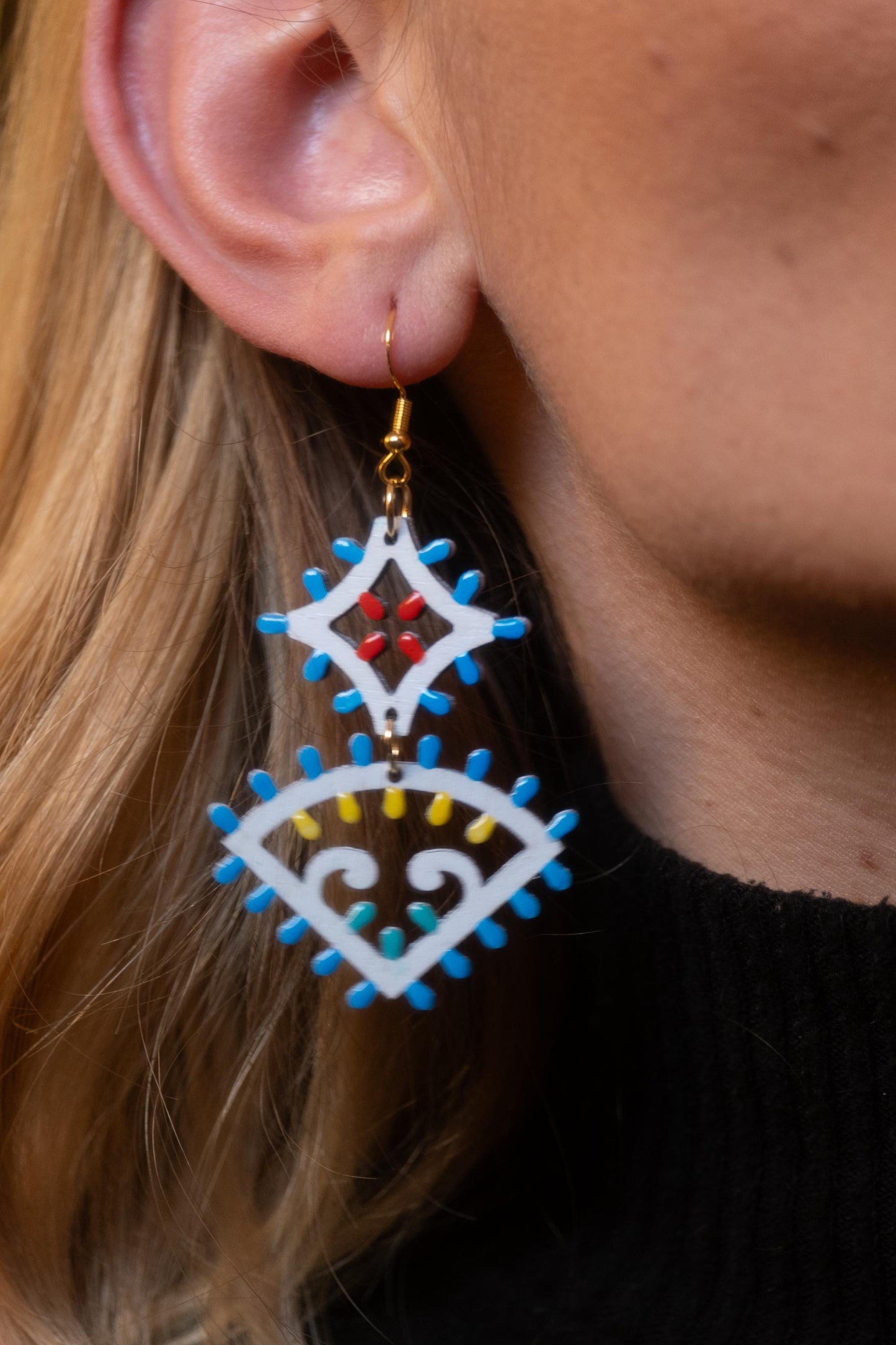 Luminaria Vintage: Orecchini in legno a forma di Luminaria Salentina