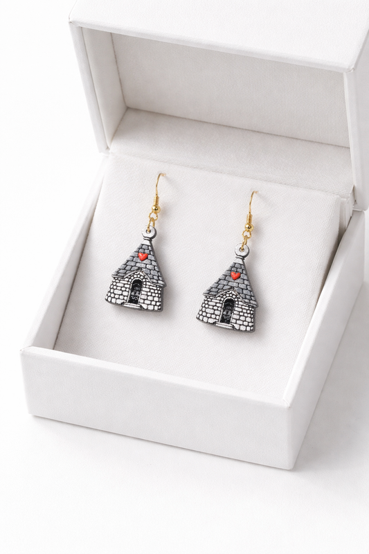 Trullo: orecchini e collana con pendenti in legno