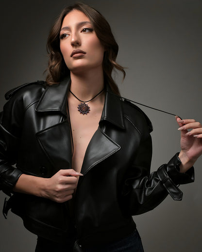 Collana Choker Rosone Otranto nero