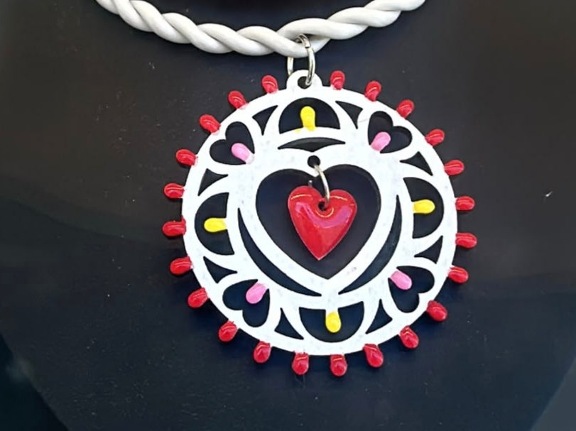 Choker necklace with tambourine charm
