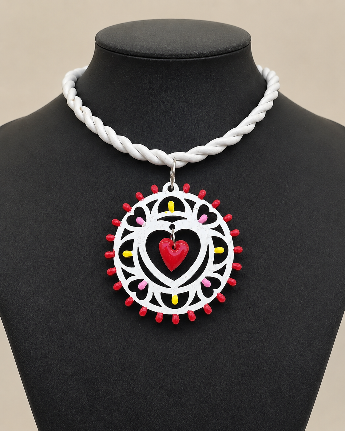 Choker necklace with tambourine charm