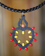 Cuore Sacro nero collana