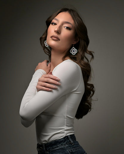 Rosoncino Barocco: Orecchini in legno a forma di Luminaria Salentina