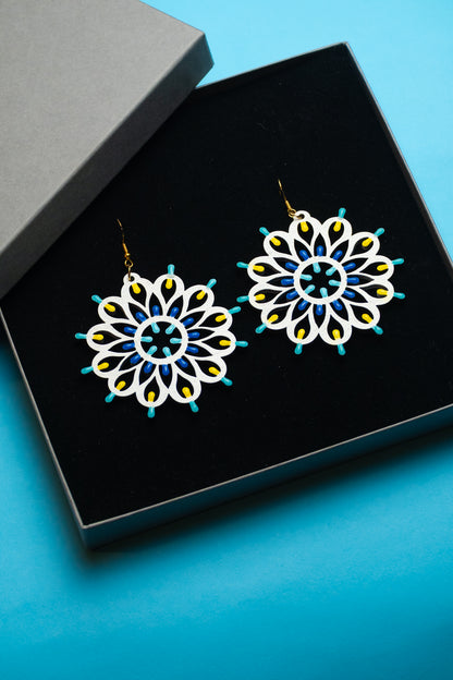 Rosone Otranto Grande: Orecchini in legno a forma di Luminaria Salentina