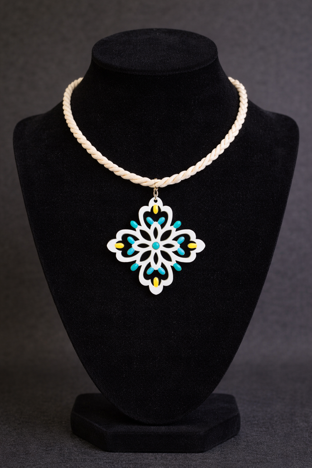 GRIKU: Collana in legno a forma di Luminaria Salentina con collier rigido