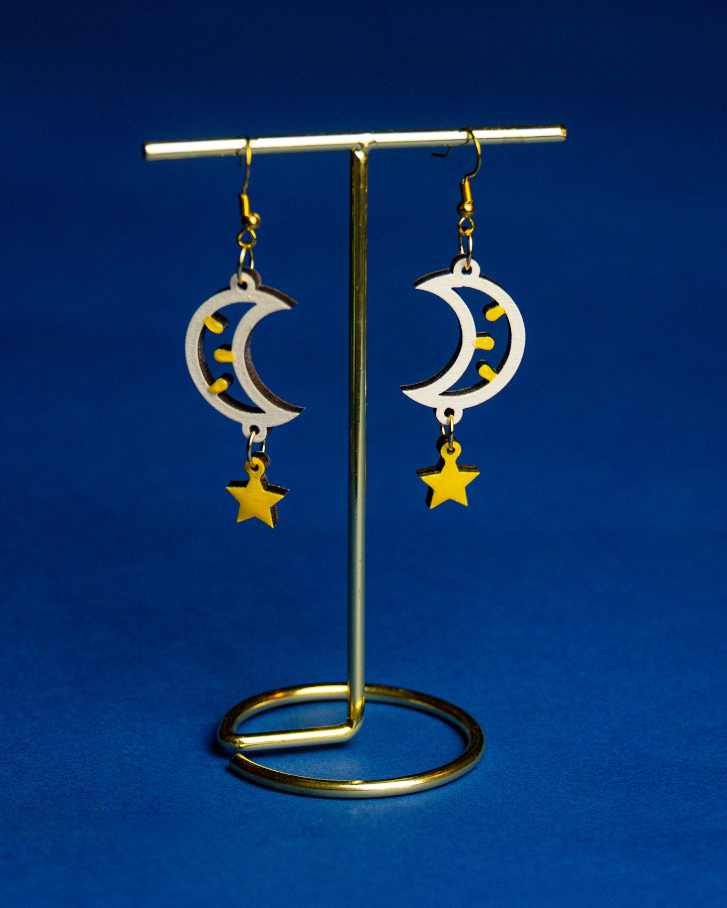 Mini Luminaria Luna: Orecchini in legno a forma di Luminaria Salentina