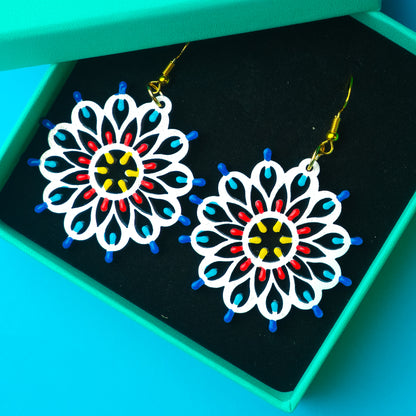 Rosone Otranto: Orecchini in legno a forma di Luminaria Salentina