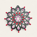 Black Otranto rose window necklace