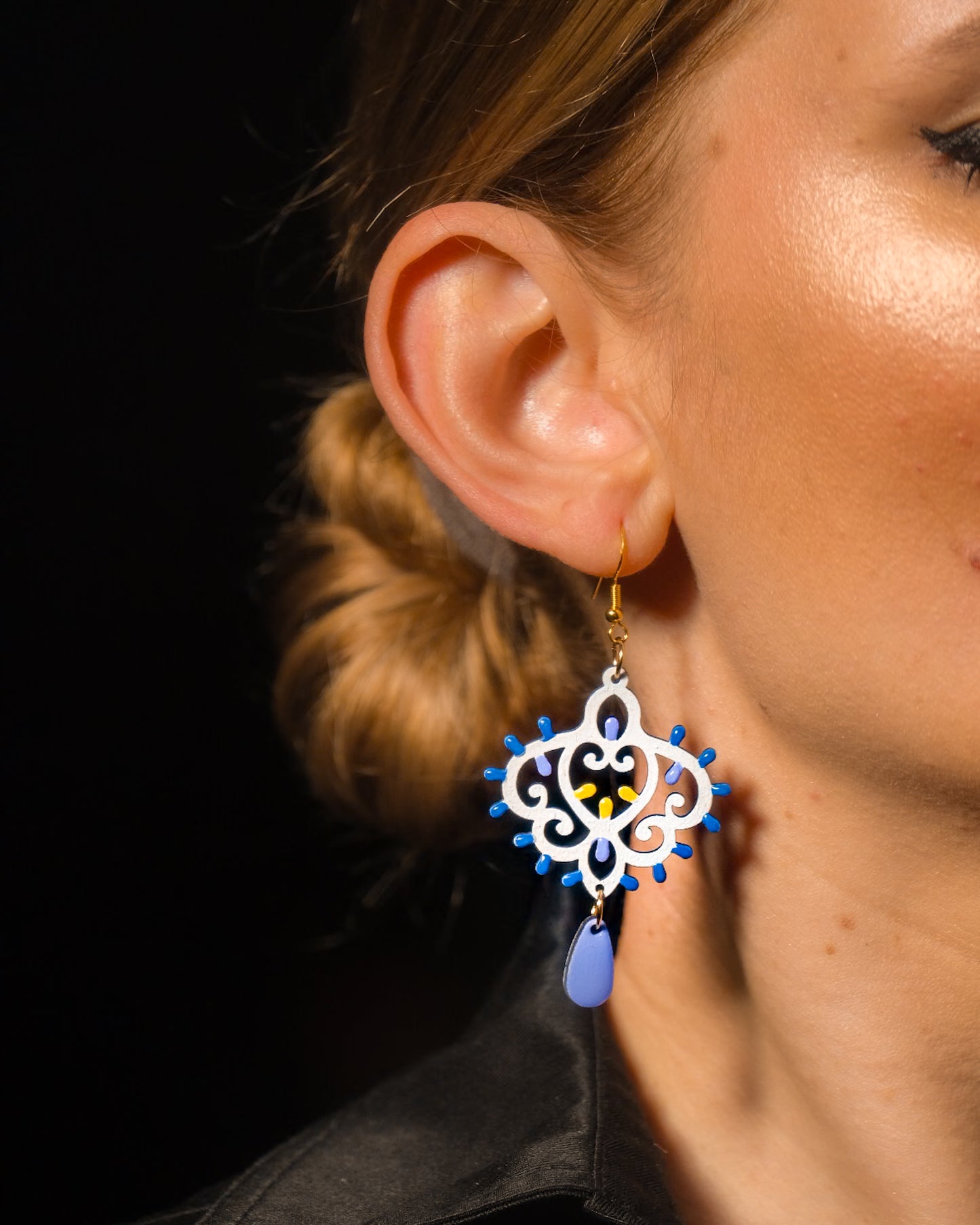 EDIZIONE LIMITATA Barocchini corti: Orecchini in legno a forma di Luminaria Salentina